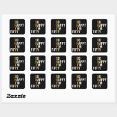 Grappige 50e verjaardag Zo blij dat ik vijftig ben Vierkante Sticker (Vel)