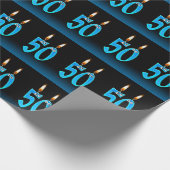 grappige 50e verjaardagskaarsen met oogballen cadeaupapier (Hoek)