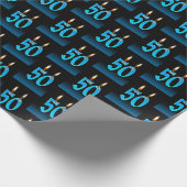 grappige 50e verjaardagskaarsen met oogballen cadeaupapier (Hoek)