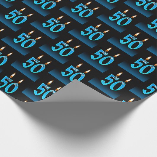 grappige 50e verjaardagskaarsen met oogballen cadeaupapier (Hoek)