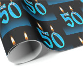 grappige 50e verjaardagskaarsen met oogballen cadeaupapier (Rol Hoek)