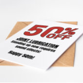Grappige 50e verjaardagskaart - 50% korting op gew kaart