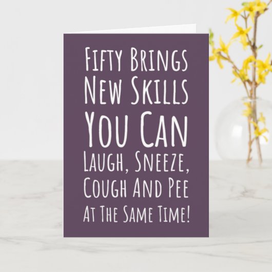 Grappige 50e verjaardagskaarten Humor Grappig 50 J Kaart (Gele Bloem)