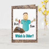 Grappige 50ste verjaardag Cartoon ouder dan vuil Kaart (Gele Bloem)