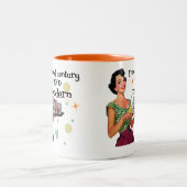 Grappige 50ste verjaardag retro tweekleurige koffiemok (Center)