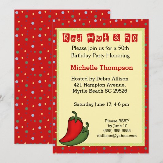 Grappige 50ste verjaardag uitnodigingen (Voorkant / Achterkant)