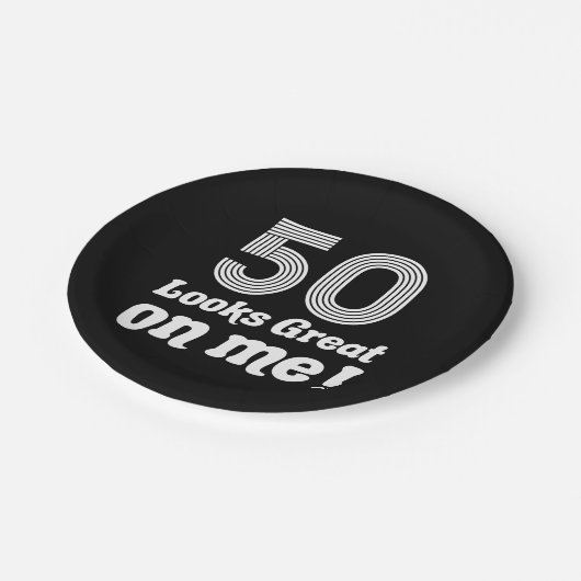 Grappige 50ste verjaardag voor haar papieren bordje (Gekanteld)