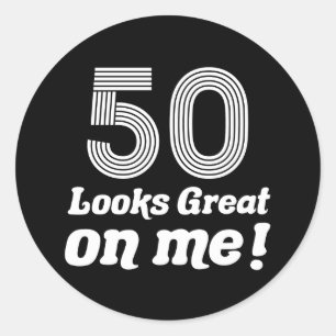 Grappige 50ste verjaardag voor haar ronde sticker