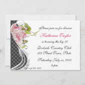 Grappige 50ste verjaardagsuitnodiging,  roze rozen kaart (Achterkant)