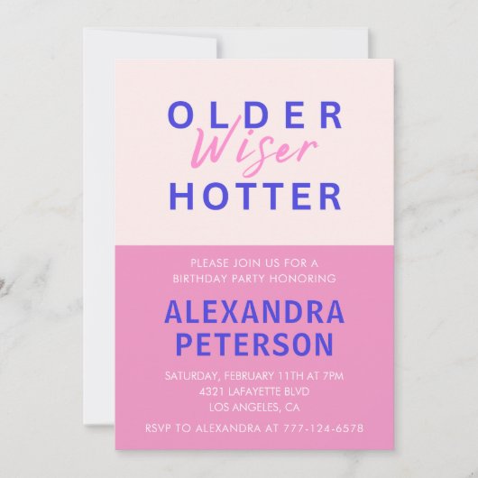 Grappige 52e verjaardag uitnodigingen Oudere Wiser (Voorkant)