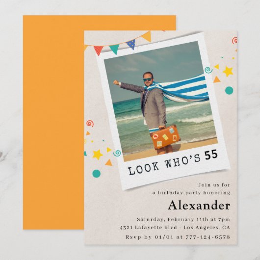 Grappige 55e verjaardagsuitnodigingen Mannen Leuke Kaart (Voorkant / Achterkant)