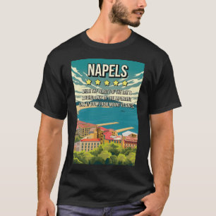 Grappige 5-sterren Napels Italiaans Minimal Travel T-shirt