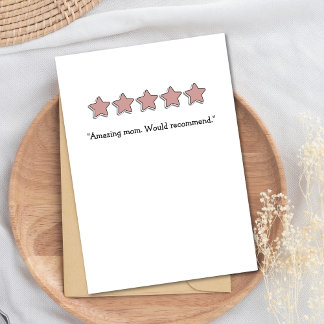 Grappige 5-sterren Review Moederdag Feestdagen Kaart