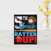 Grappige 5e klas Batter omhoog honkbal eerste dag Kaart (Gele Bloem)