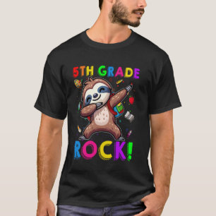 Grappige 5e klas rotsen luiaard dabbing student te t-shirt