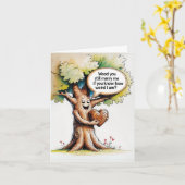 Grappige 5e trouwkaart kaart (Gele Bloem)