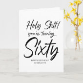 Grappige 60e Gelukkige Verjaardag Zestig voor Vrie Kaart (Gele Bloem)