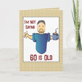Grappige 60e oude leeftijd grap mannelijke Cartoon Kaart (Voorkant)