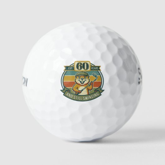 Grappige 60e verjaardag golfballen (Voorkant)
