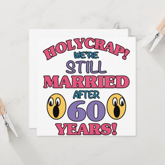 Grappige 60e verjaardag kaart (Voorkant / Achterkant in situ)