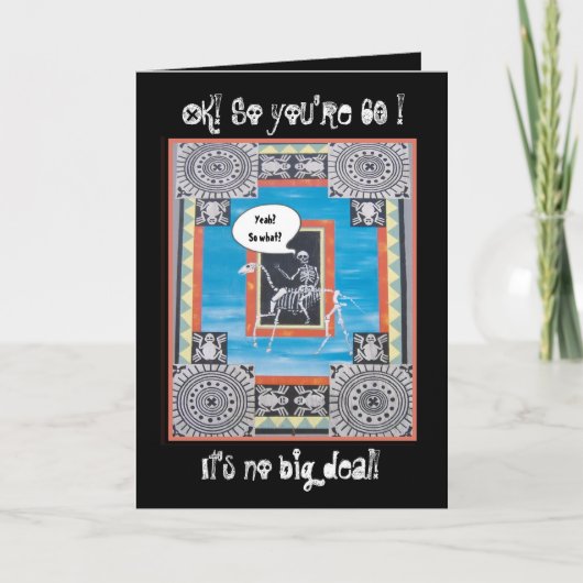 Grappige 60e verjaardag met skelet rijden op een p kaart (Voorkant)