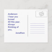 Grappige 60e verjaardag Seagull Beak Off Joke Aankondigingskaart (Achterkant)