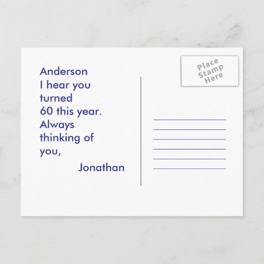 Grappige 60e verjaardag Seagull Beak Off Joke Aankondigingskaart (Achterkant)