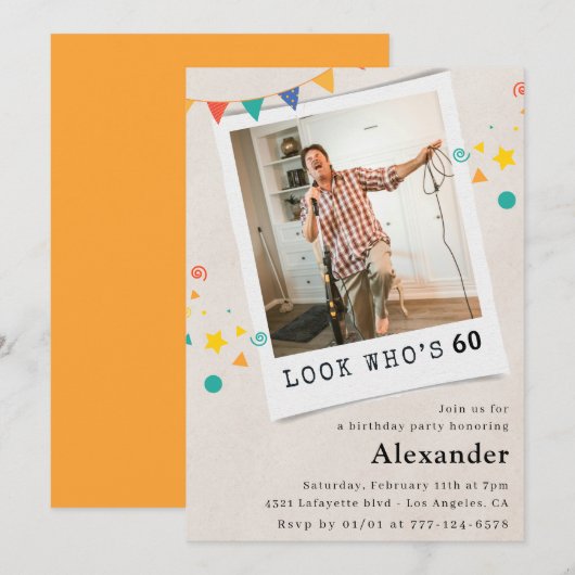 Grappige 60ste verjaardagsuitnodigingen Mannen Leu Kaart (Voorkant / Achterkant)