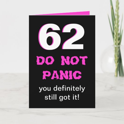 Grappige 62e Verjaardag Kaart voor Vrouwen (Voorkant)