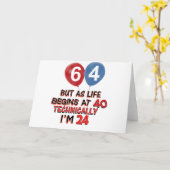 Grappige 64ste verjaardag design kaart (Gele Bloem)