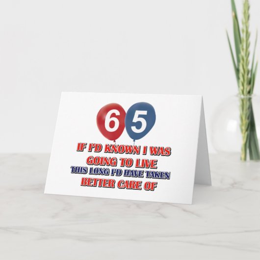 Grappige 65 jarige verjaardag kaart (Voorkant)