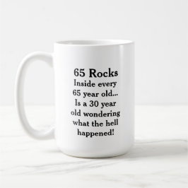 Grappige “65 Rocks” Verjaardag Koffiemok