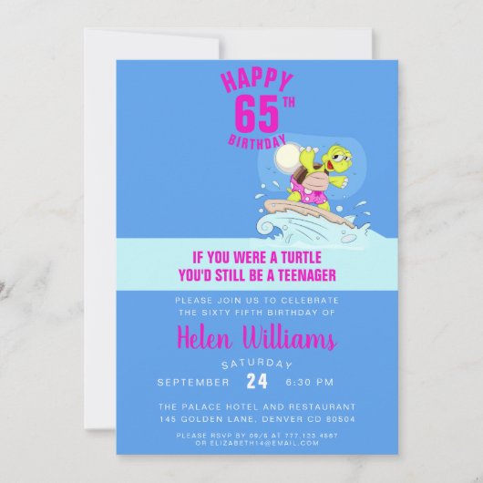 Grappige 65e verjaardag uitnodiging (Voorkant)