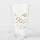 Grappige 65ste verjaardag voor mannen glas (Voorkant)
