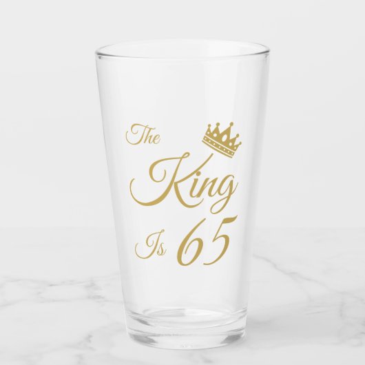 Grappige 65ste verjaardag voor mannen glas (Voorkant)