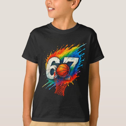 Grappige 67 Basketbal Zes Zeven 6 7 Meme 67 T-shirt (Voorkant)