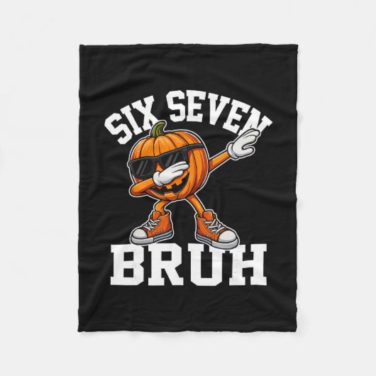 Grappige 67 Bruh Halloween Zes Zeven Meme Brainrot Fleece Deken (Voorkant)
