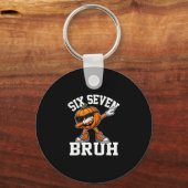 Grappige 67 Bruh Halloween Zes Zeven Meme Brainrot Sleutelhanger (Voorkant)