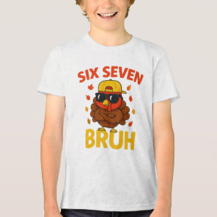 Grappige 67 Bruh Kalkoen voor Mannen Jongens Tiene Tri-Blend Shirt