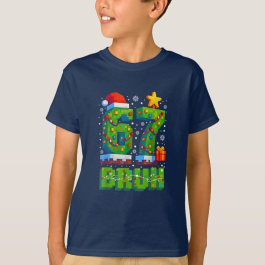 Grappige 67 Bruh Kerstman Six Seven 6 7 Meme T-shirt (Voorkant)
