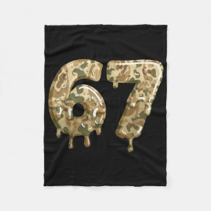 Grappige 67 Camo Drip Meme Zes Zeven Alpha Slang  Fleece Deken
