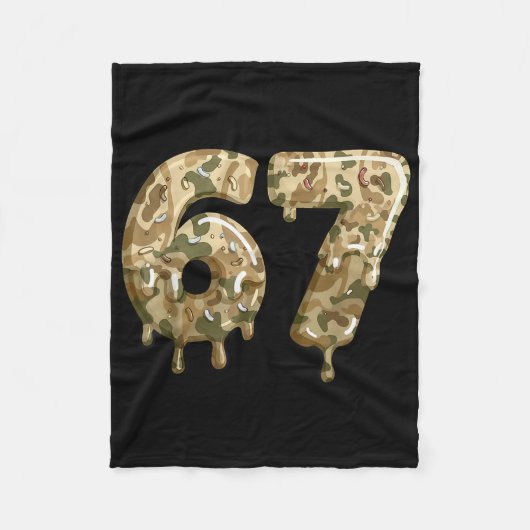 Grappige 67 Camo Drip Meme Zes Zeven Alpha Slang  Fleece Deken (Voorkant)