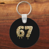 Grappige 67 Camo Drip Meme Zes Zeven Alpha Slang  Sleutelhanger (Voorkant)