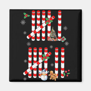 Grappige 67 Candy Cane Streepjes Kerstmis Zes Zeve Magneet