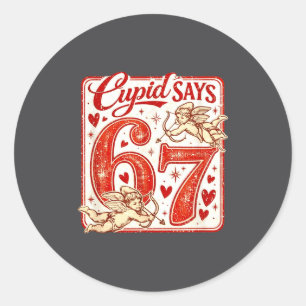 Grappige 67 Cud Zegt 67 Valentijnsdag Koppel Overe Ronde Sticker