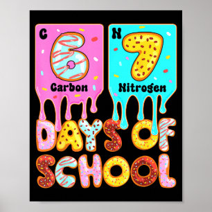 Grappige 67 dagen van school meme periodiek systee poster