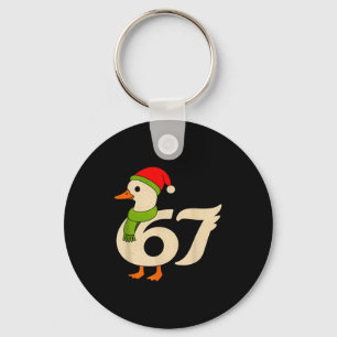 Grappige 67 Gans Kerst 6 7 Meme Eend Kerstman Hoed Sleutelhanger