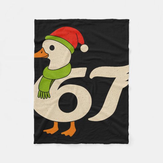 Grappige 67 Gans Kerstmis 6 7 Meme Eend Kerstman H Fleece Deken (Voorkant)