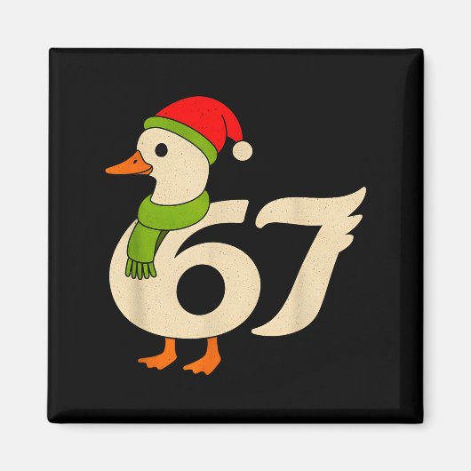 Grappige 67 Gans Kerstmis 6 7 Meme Eend Kerstman H Magneet (Voorkant)