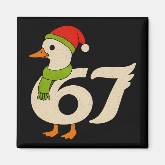 Grappige 67 Gans Kerstmis 6 7 Meme Eend Kerstman H Magneet (Voorkant)